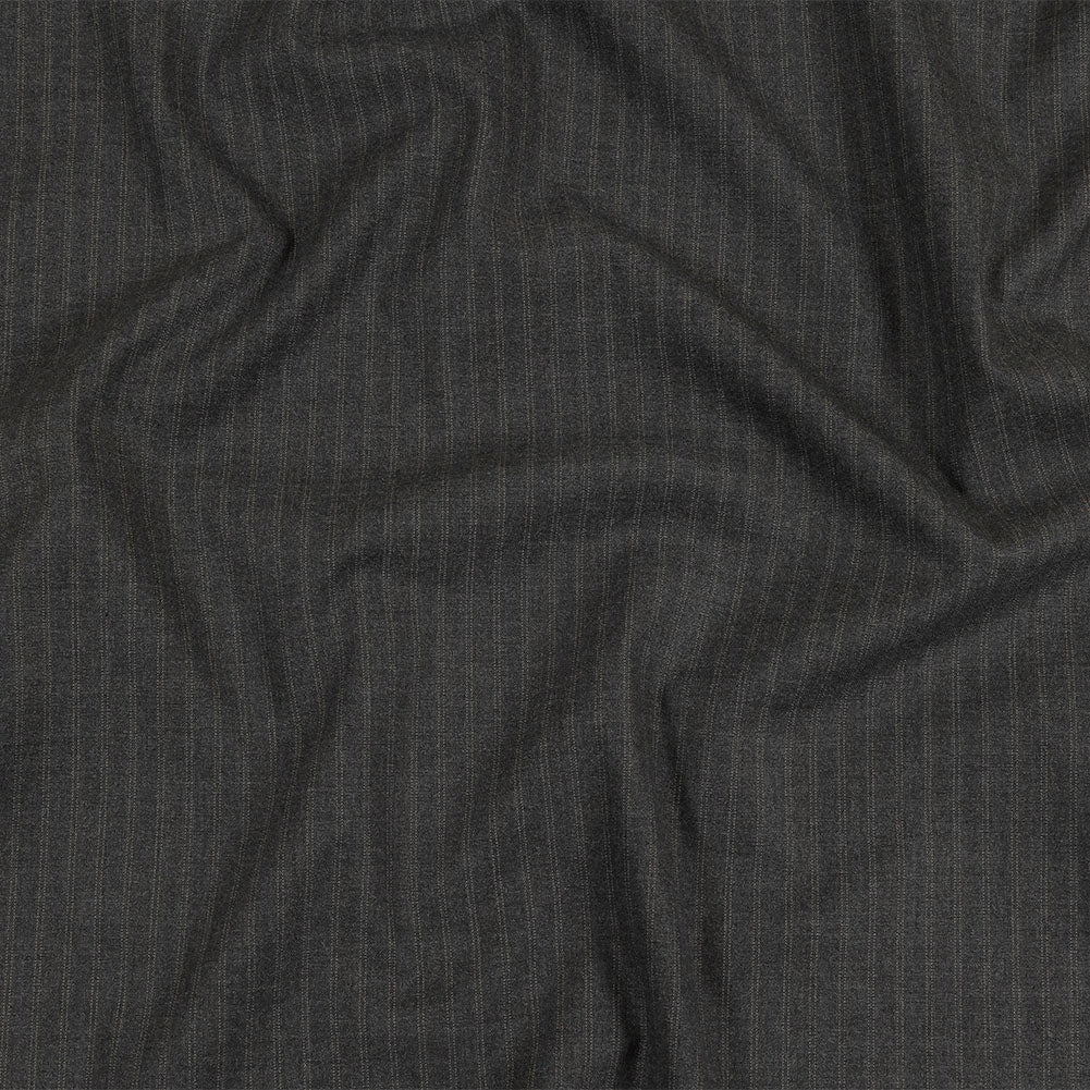 Gray and Beige Pinstriped Cotton and Polyester Suiting - Joann Fabrics