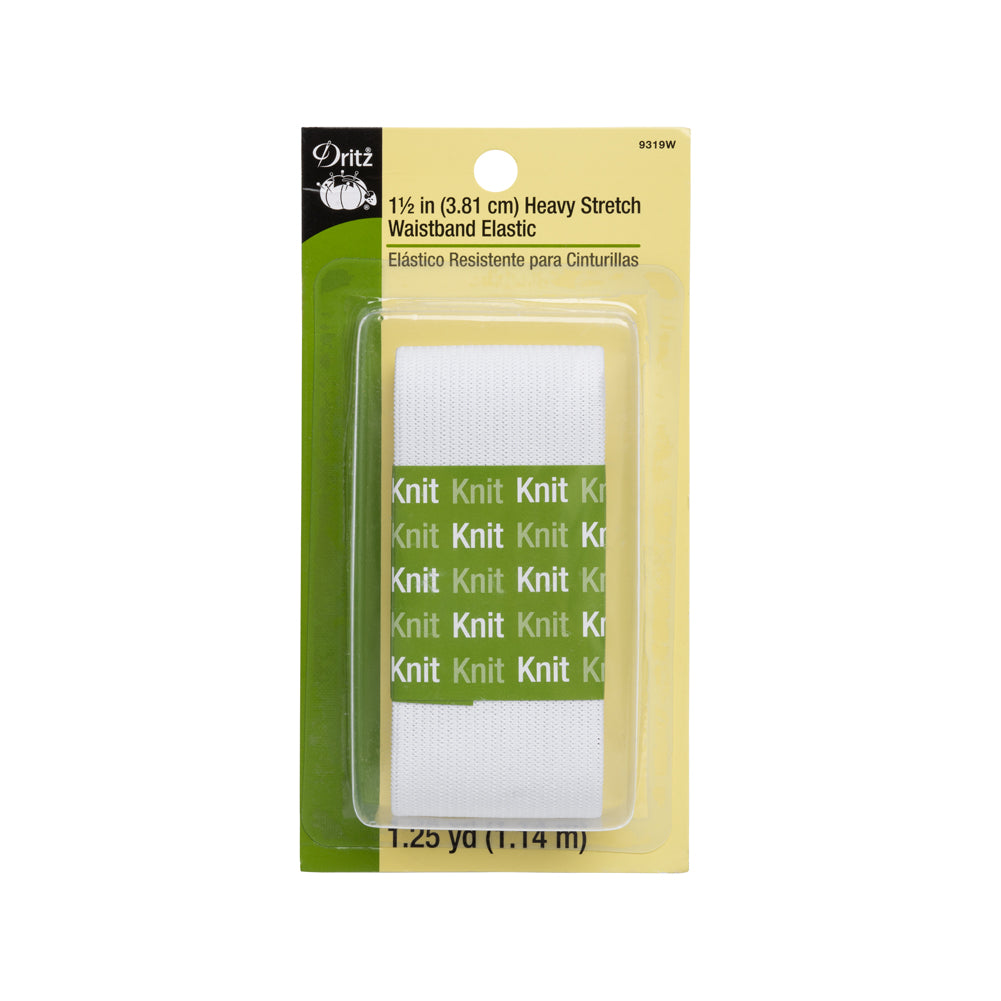 Dritz Heavy Stretch Knit Waistband Elastic - White - 1.5