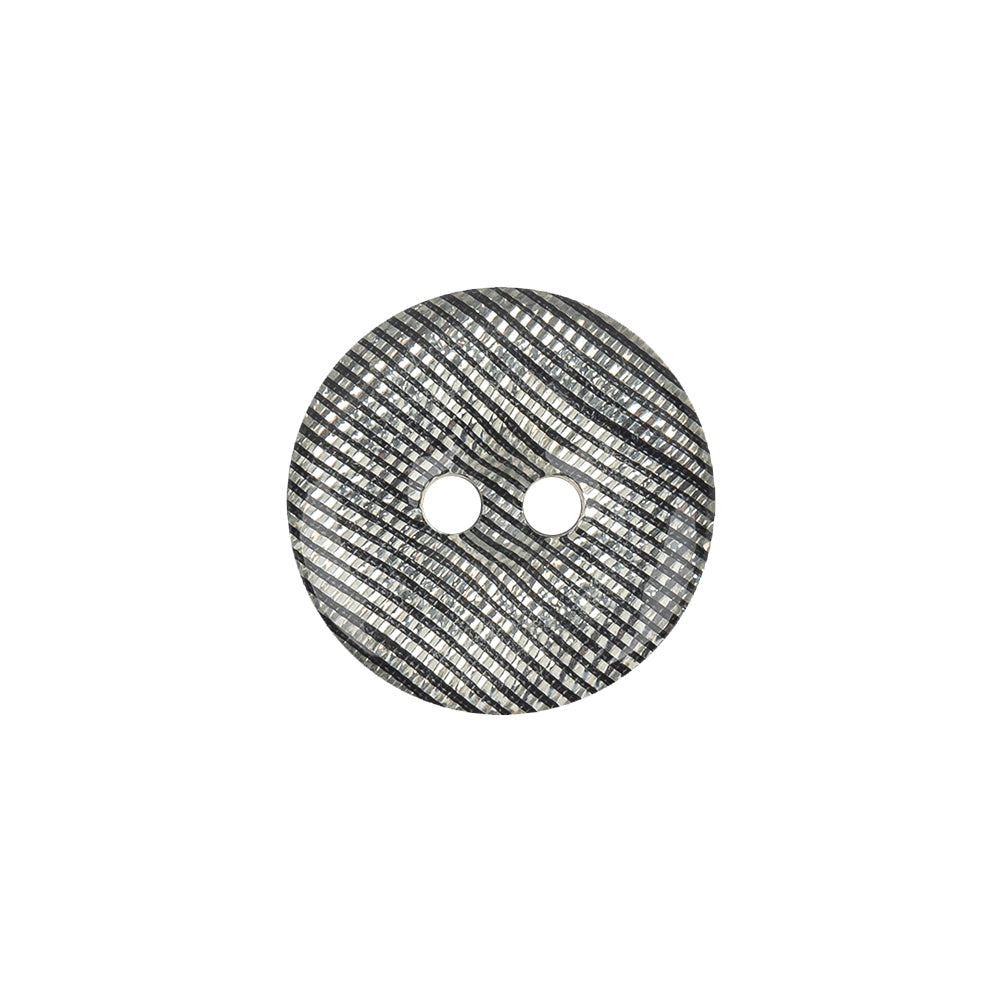 Silver Striated Rolled Rim 2-Hole Plastic Button - 28L/18mm - Joann Fabrics