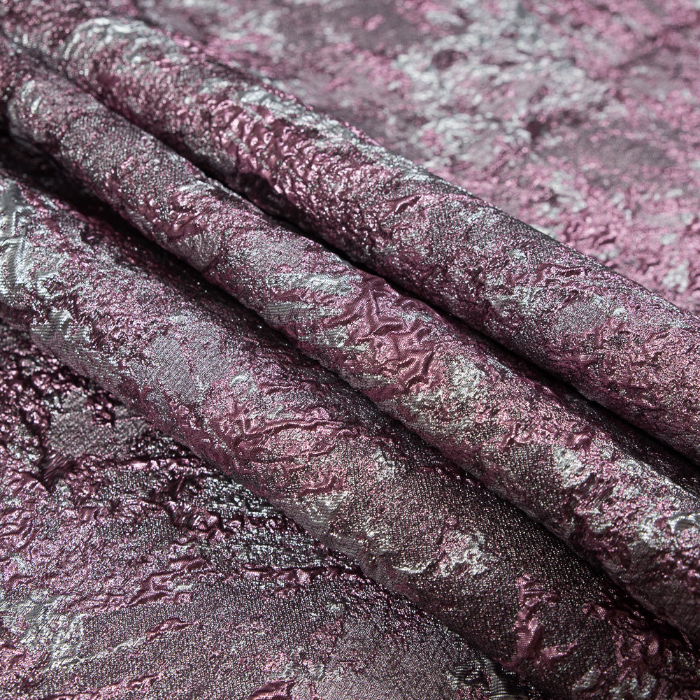 Pink and Silver Luxury Abstract Metallic Brocade - Joann Fabrics