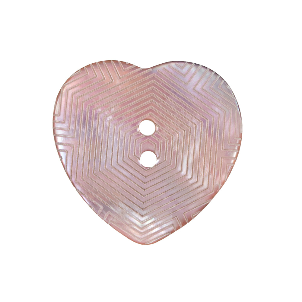 Italian Pink Heart-Shaped Shell Button - 40L/25.5mm - Joann Fabrics