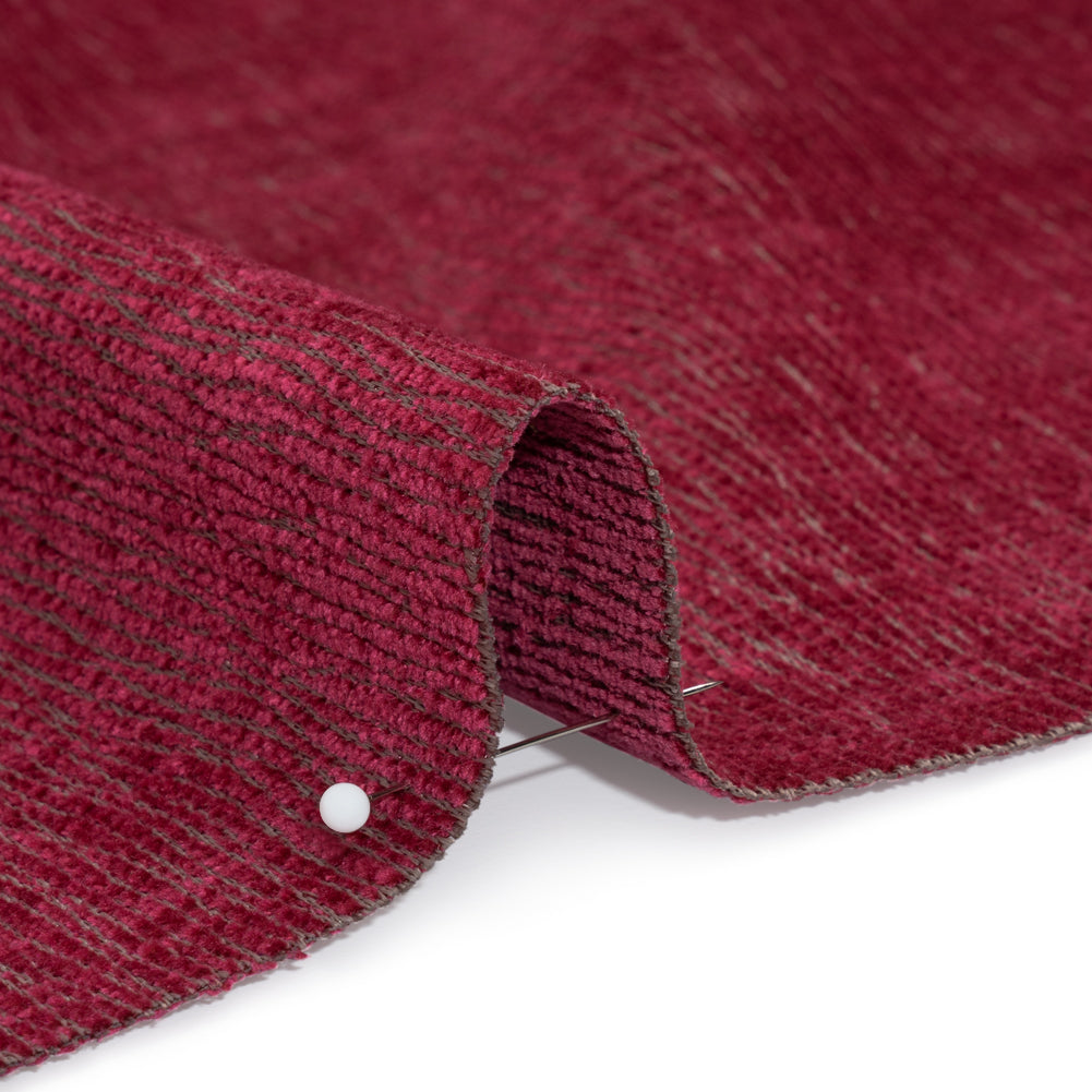 Chenille Upholstery Woven with Latex Backing - Magenta - Lovell Collection - Joann Fabrics