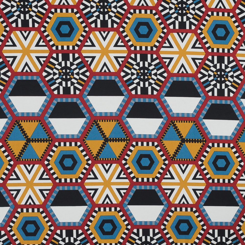 Red, Yellow and Blue Geometric Stretch Cotton Poplin - Joann Fabrics