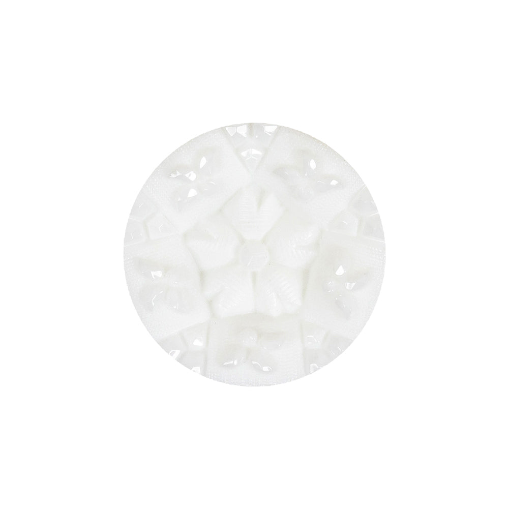 Italian White Concave Floral Molded Shank Back Plastic Button - 33L/21mm - Joann Fabrics