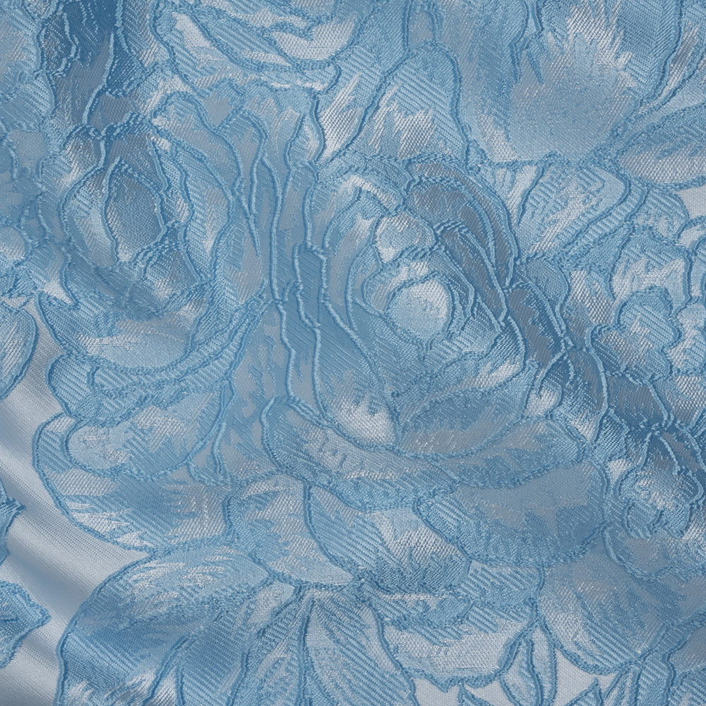 Polyester Brocade - Sky Blue Cabbage Roses - Joann Fabrics