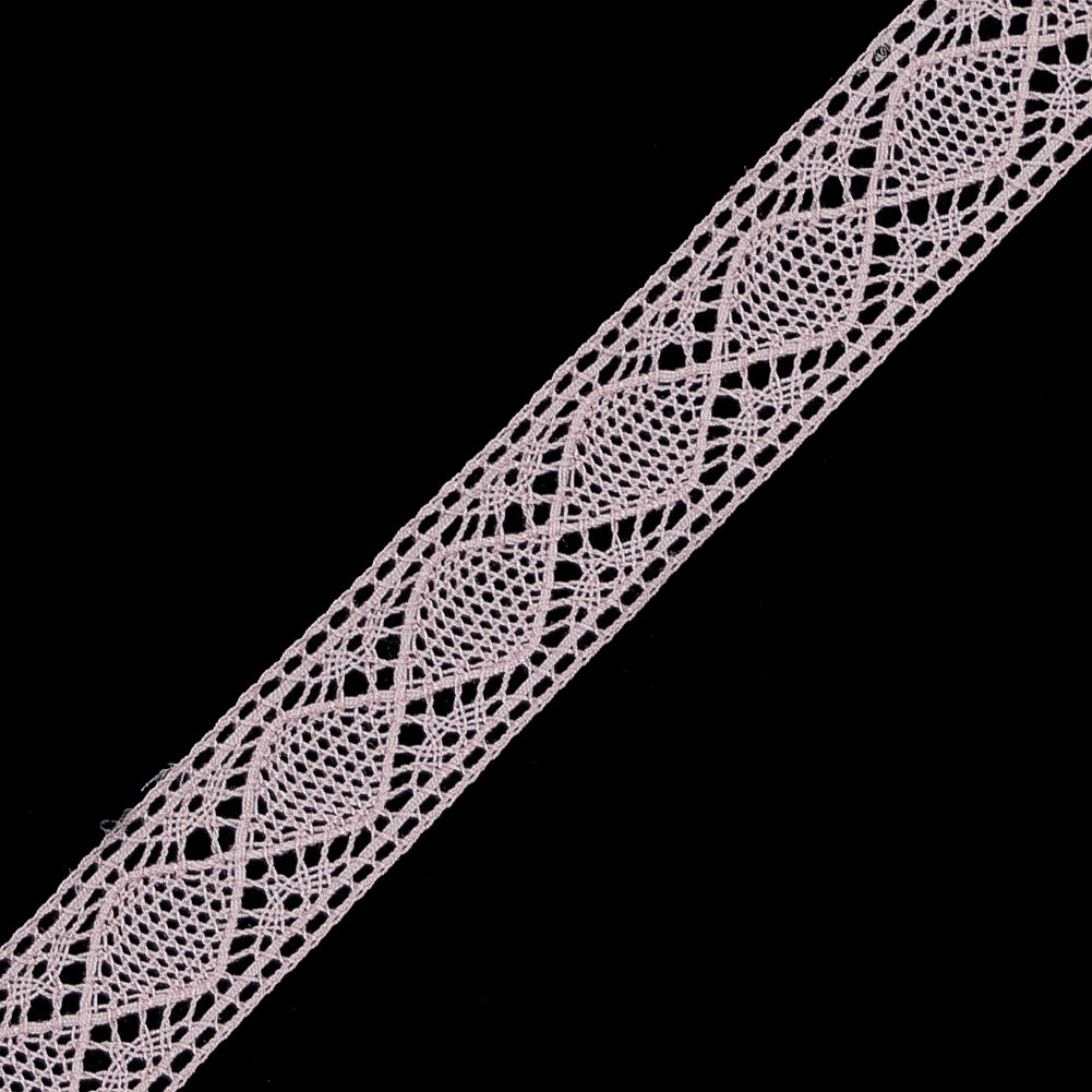 European Pink Diamonds Crochet Lace Cotton Trimming - 3/4