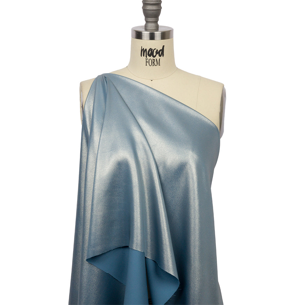 Ultra-Smooth Polyester Georgette with Foiling - Blue and Silver - Valeria Collection - Joann Fabrics