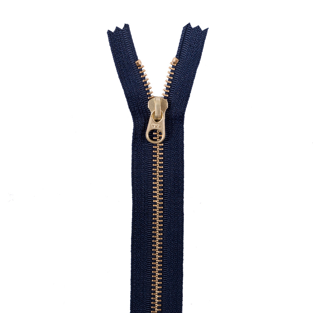 Metal Zipper with Gold Pull and Teeth 8