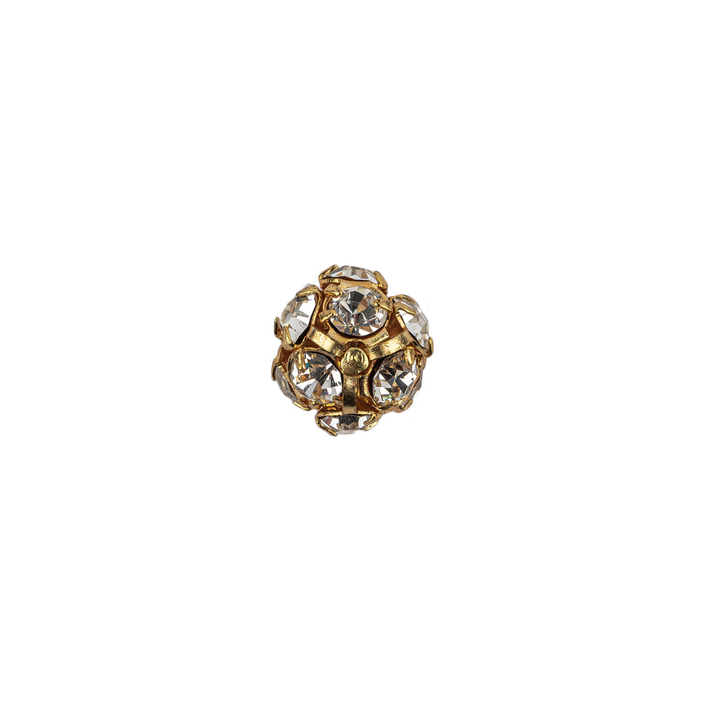 Vintage Swarovski Crystal Rhinestones and Gold Metal Shank Back Ball Button - 16L/10mm - Joann Fabrics