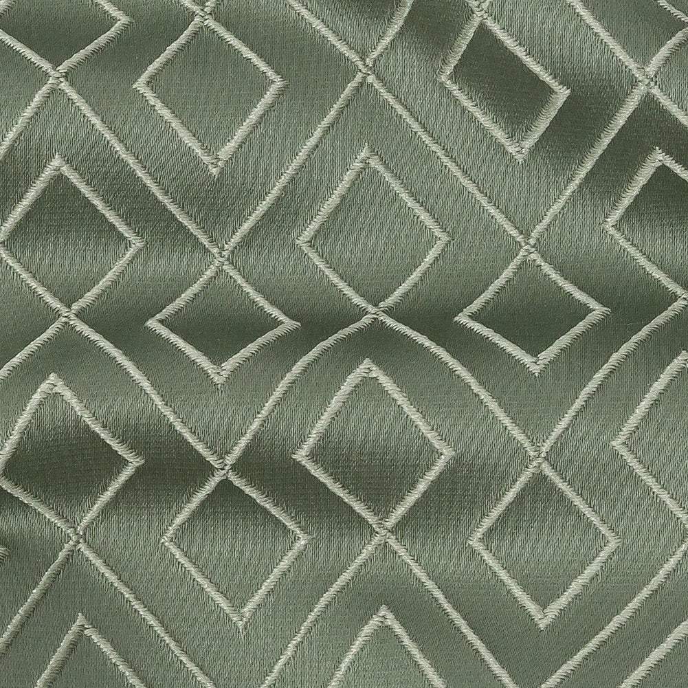 Satin-Faced Jacquard - Sage Diamond Fret - British Imported - Joann Fabrics