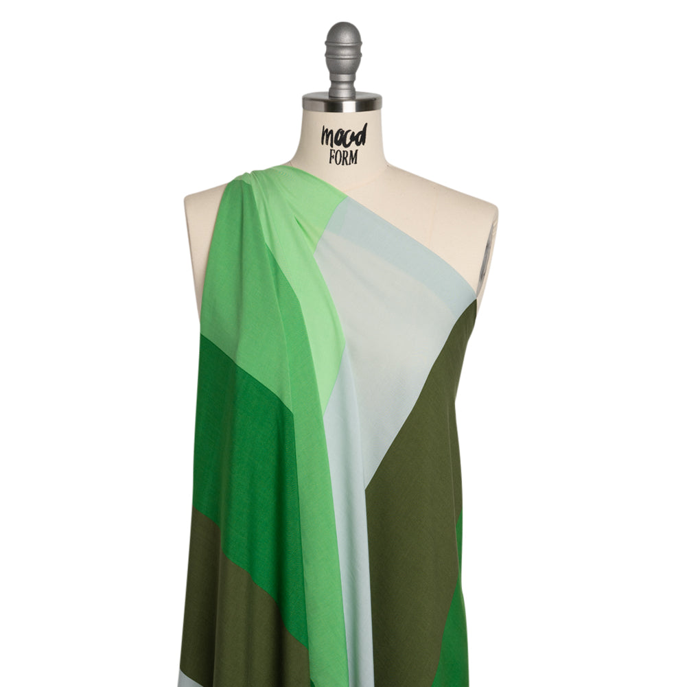 Rayon Batiste - Green Wide Stripes - Joann Fabrics