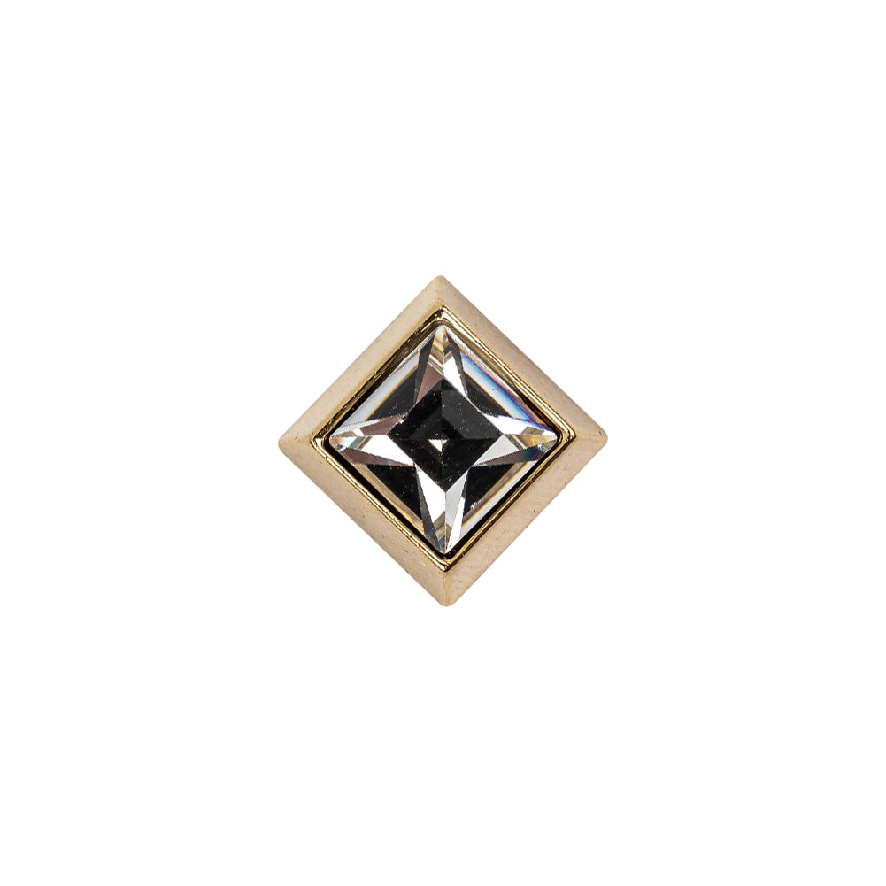 Italian Crystal Rhinestones and Metallic Gold Square Shank Back Button - 24L/15mm - Joann Fabrics