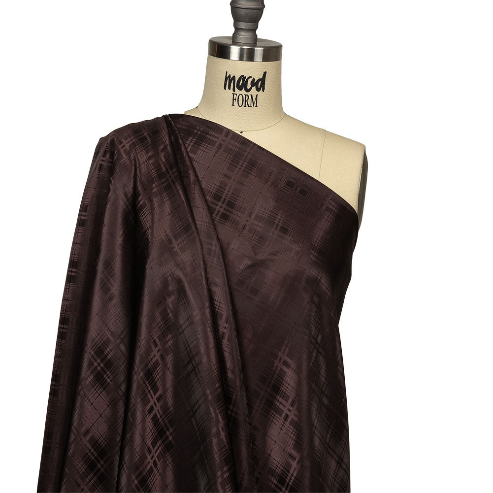 Chocolate Tonal Plaid Jacquard Lining - Joann Fabrics