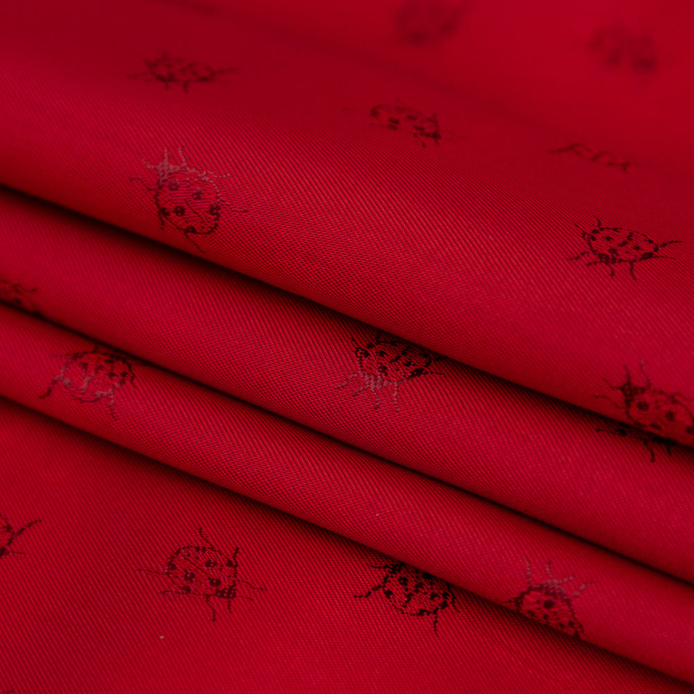 Italian Red Bi-Color Ladybug Jacquard Lining - Joann Fabrics