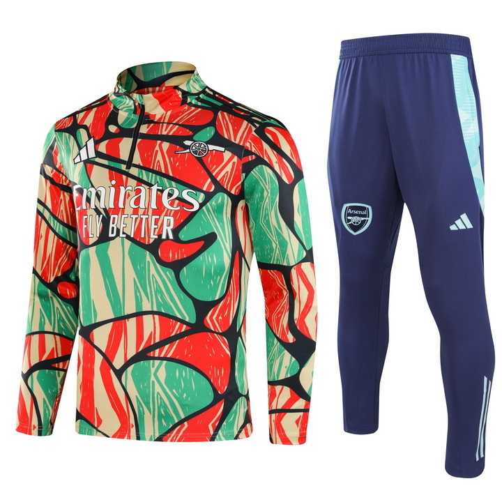 2024/2025 Arsenal Half-Pull Training Suit Graffiti Football Shirt 1:1 Thai Quality Set