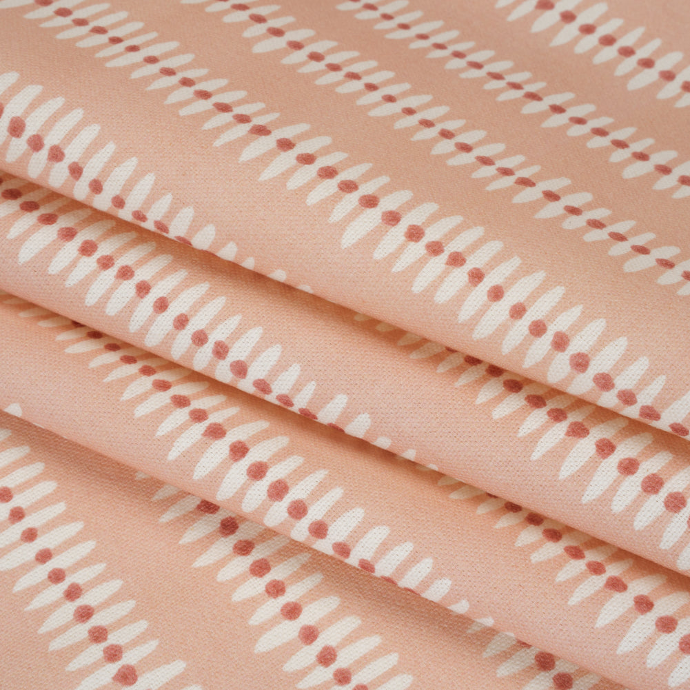 Cotton and Linen Canvas Print - Raspberry Dash and Dot Stripes - British Imported - Joann Fabrics