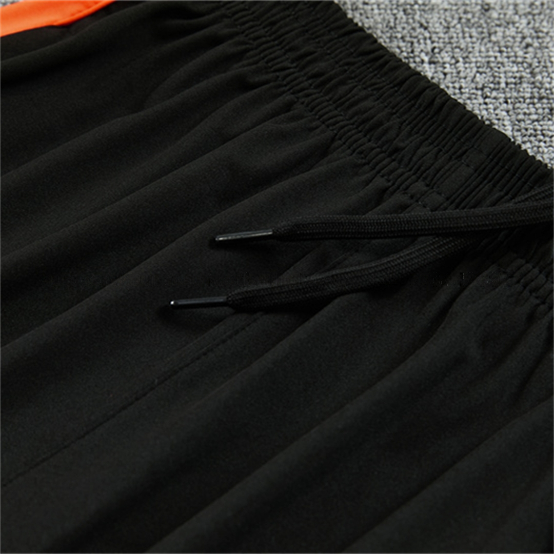 Netherlands 2026 Kids Long Sleeves Training Set - Orange With Black Accents Top & Blue Pants - UnitedFutballJersey