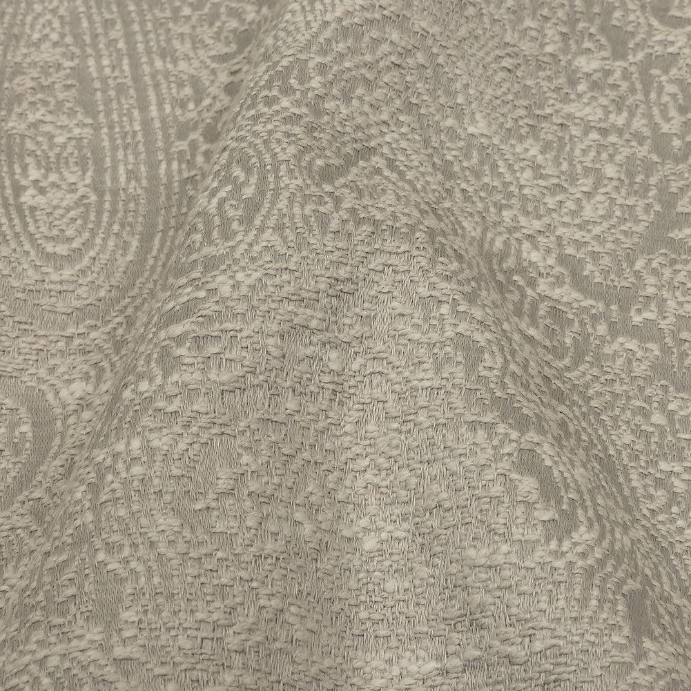 Cotton and Recycled Polyester Drapery Jacquard - Silver Delicate Paisley - British Imported - Joann Fabrics