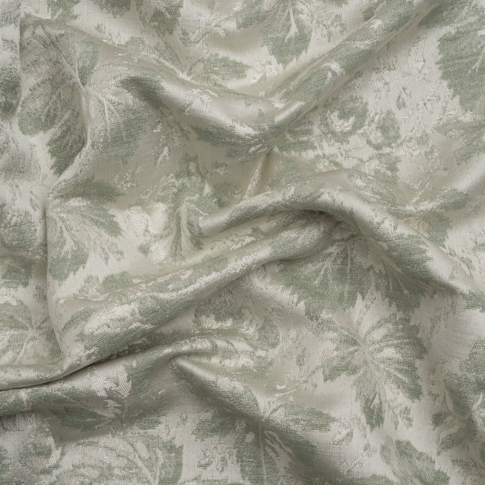 Drapery Jacquard - Duckegg Leaves and Buds - British Imported - Joann Fabrics