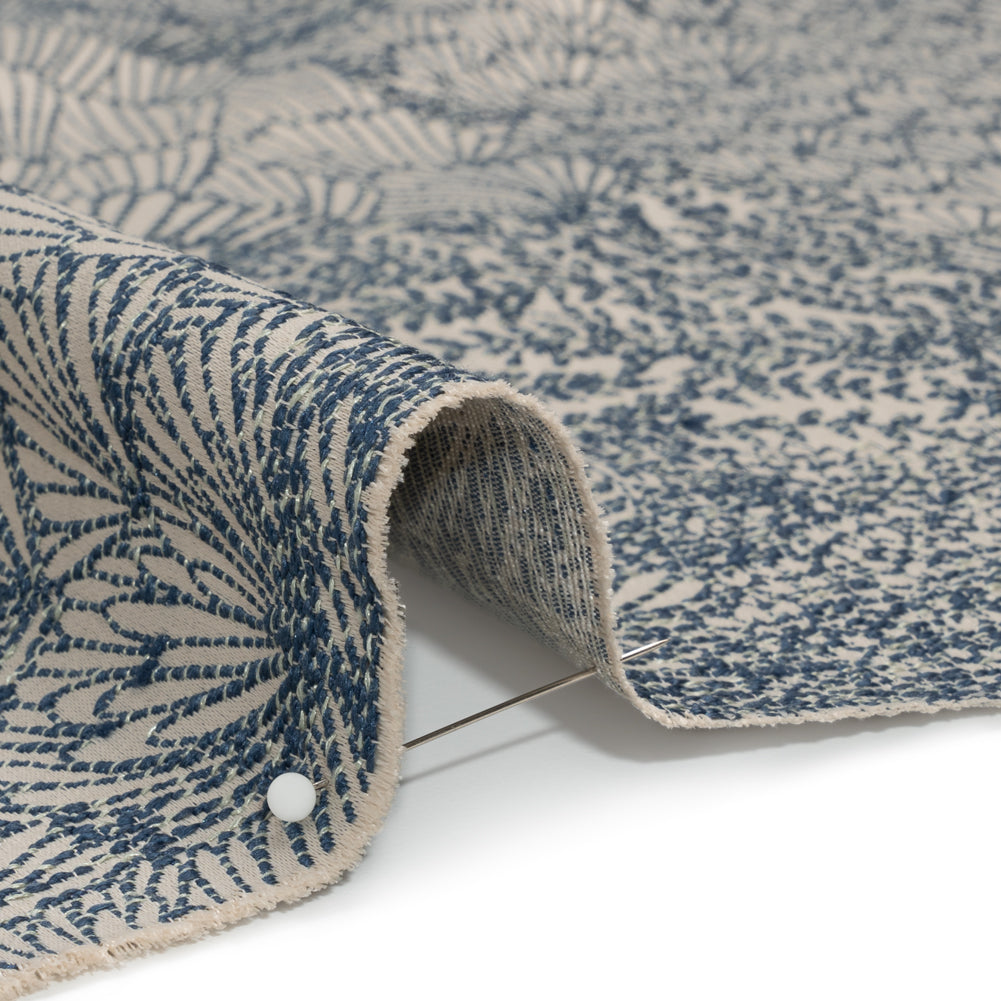 Recycled Polyester Jacquard - Indigo Lush Garden - British Imported - Joann Fabrics