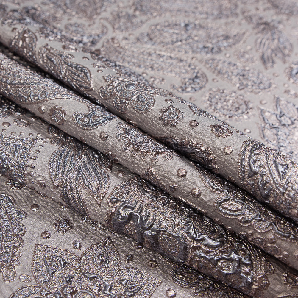 Rose Gold and Beige Luxury Paisley Metallic Brocade - Joann Fabrics