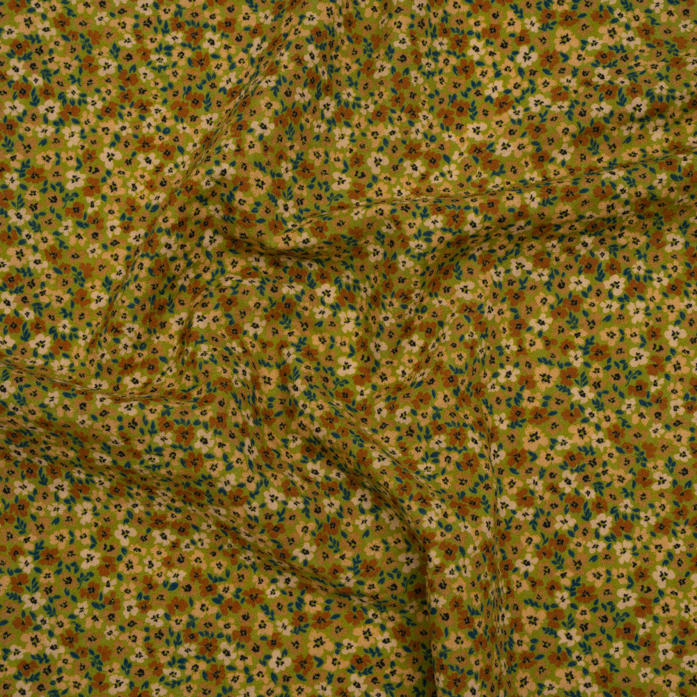 Cotton and Viscose Striped Seersucker - Green, Beige and Brown Ditsy Floral - Mood Exclusive Spring’s Sweet Song Print - Joann Fabrics