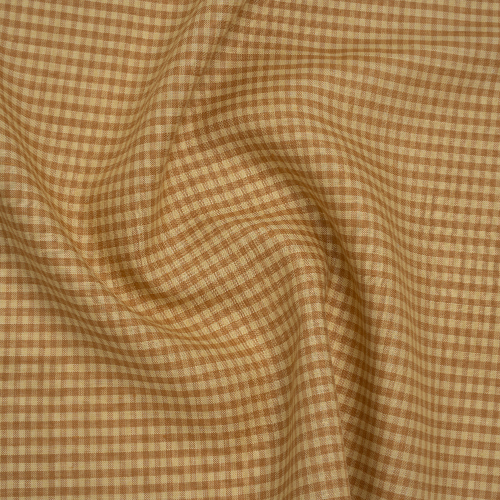 Medium Weight Linen Woven - Yellow Ochre and Banana Gingham Check - Joann Fabrics