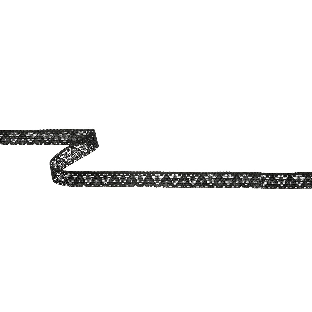 Black Bean Geometric Lace Trim - 0.4375