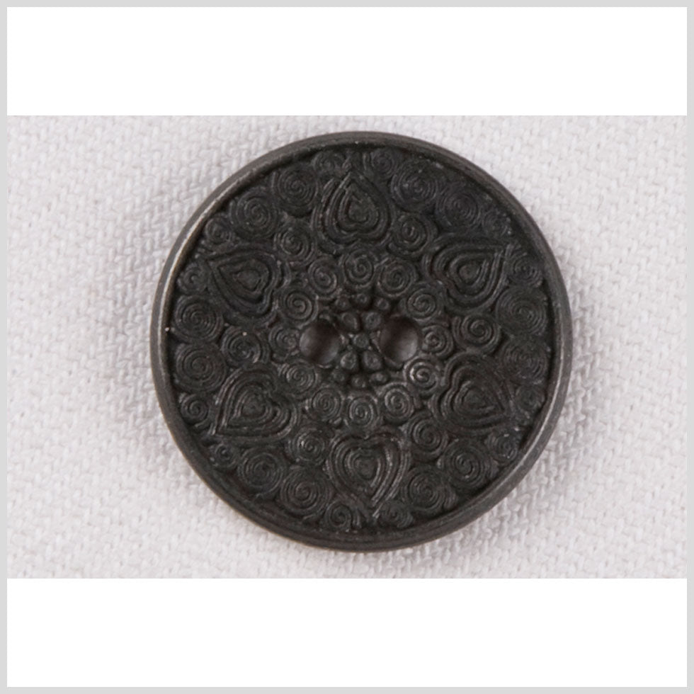 Metal 2-Hole Button - 32L/20mm - Gunmetal Hearts and Swirls - Joann Fabrics