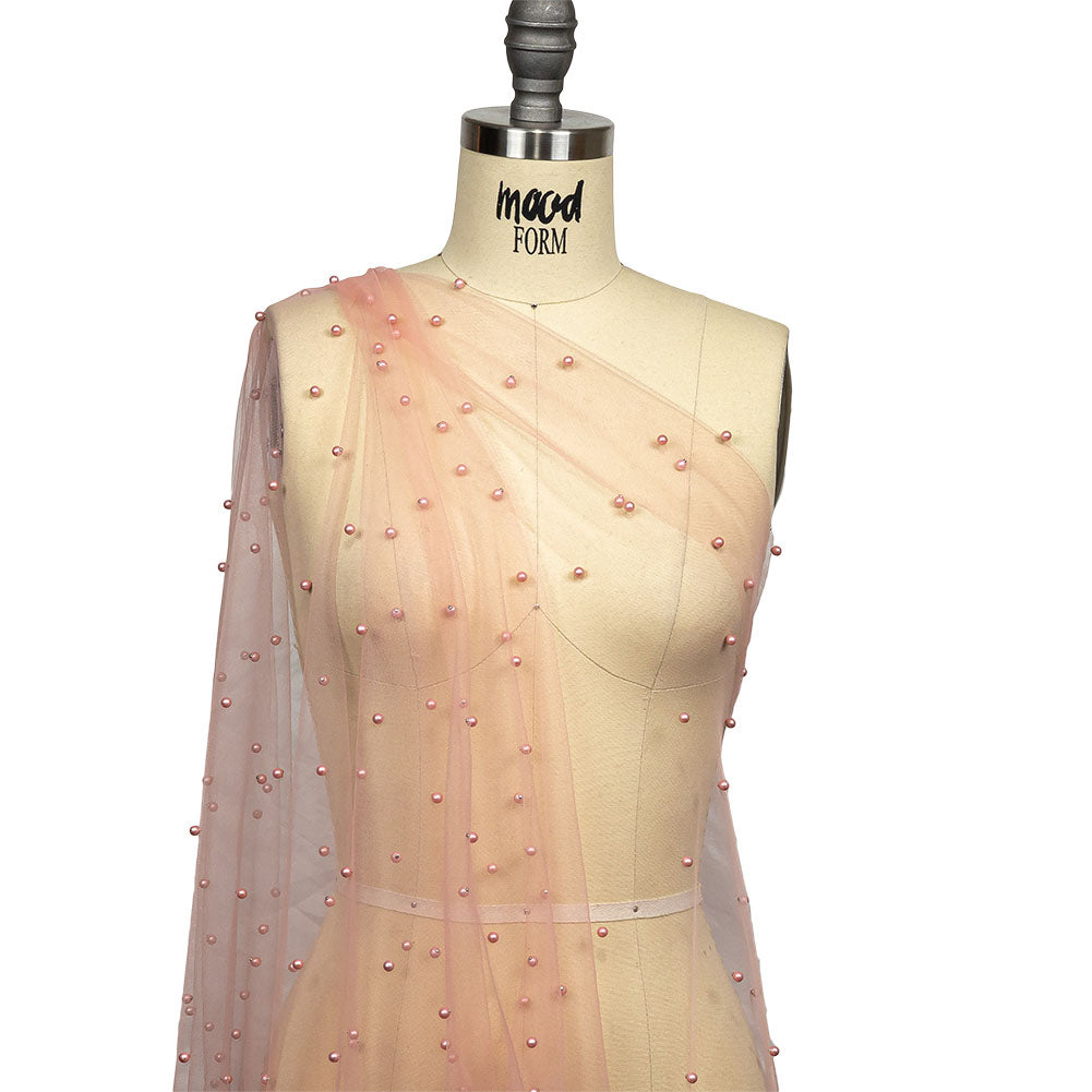 Beaded Tulle - Coral Haze - Sylvie Collection - Joann Fabrics