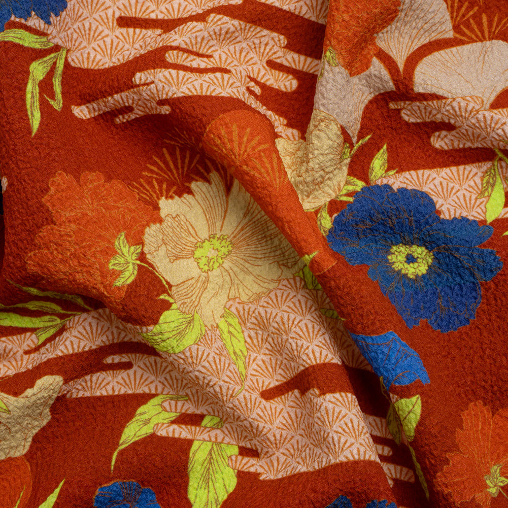 Mood Exclusive Yellow Skyfall Garden Stretch Polyester Seersucker - Joann Fabrics