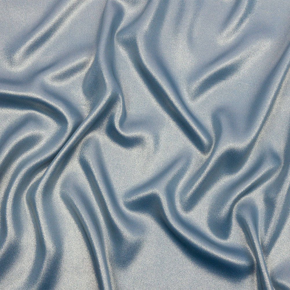 Ultra-Smooth Polyester Georgette with Foiling - Blue and Silver - Valeria Collection - Joann Fabrics