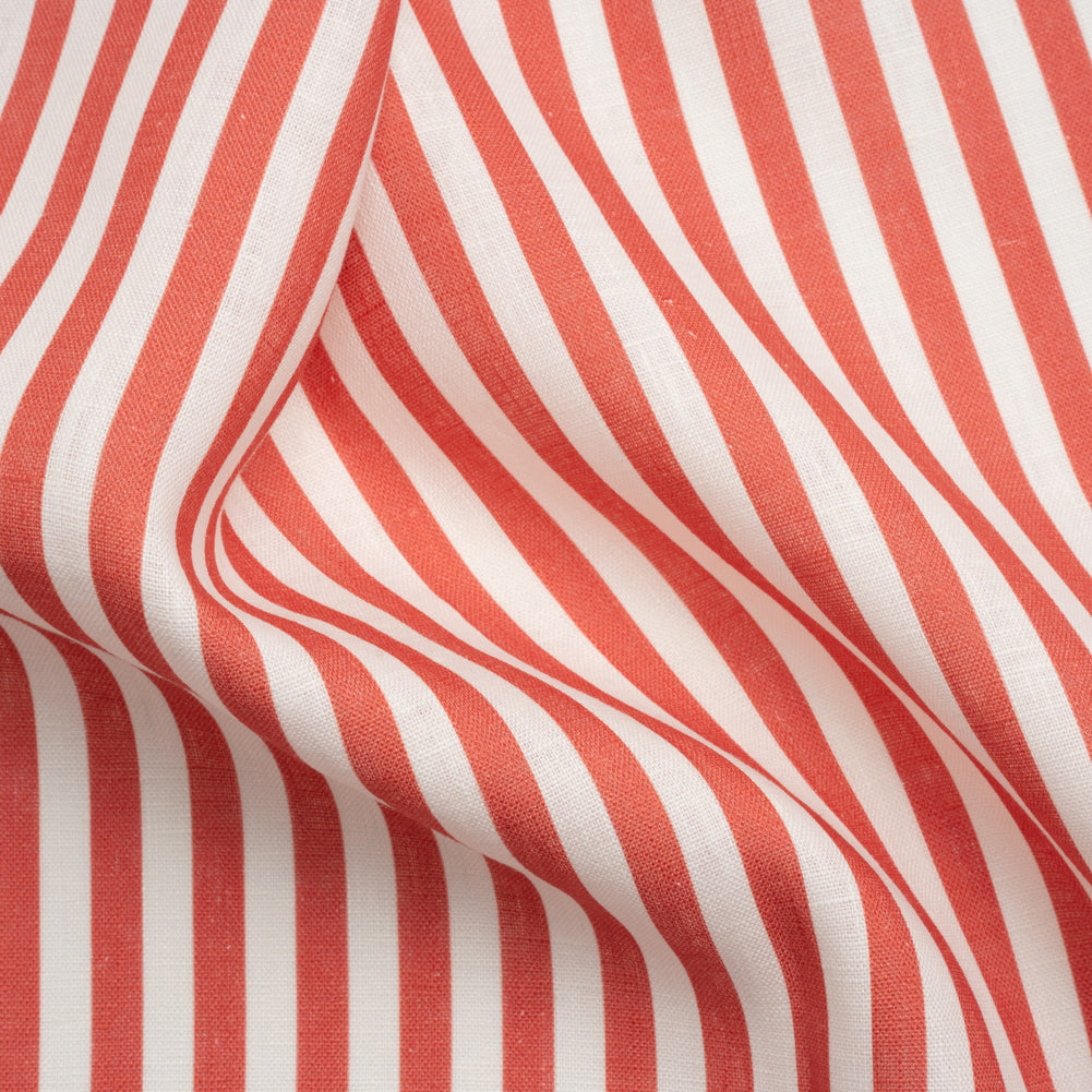 Medium Weight Linen Woven - Coral Stripes - Lydia Collection - Joann Fabrics
