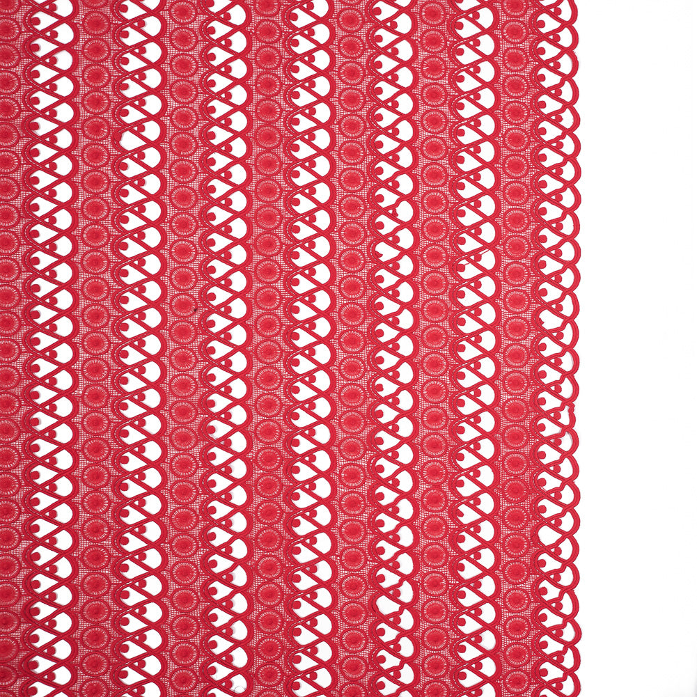 Guipure Lace - Flame Scarlet Red Geometric - Joann Fabrics