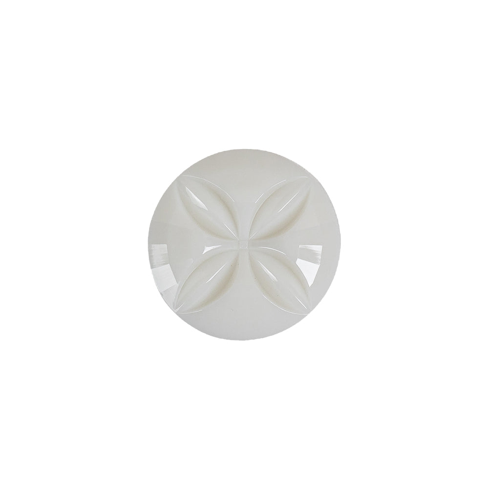 Italian White Floral Etched Shank Back Button - 24L/15mm - Joann Fabrics