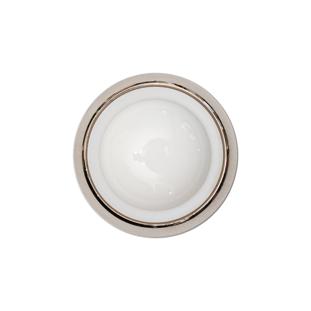 Italian White and Silver Round 2-Piece Shank Back Button - 36L/23mm - Joann Fabrics