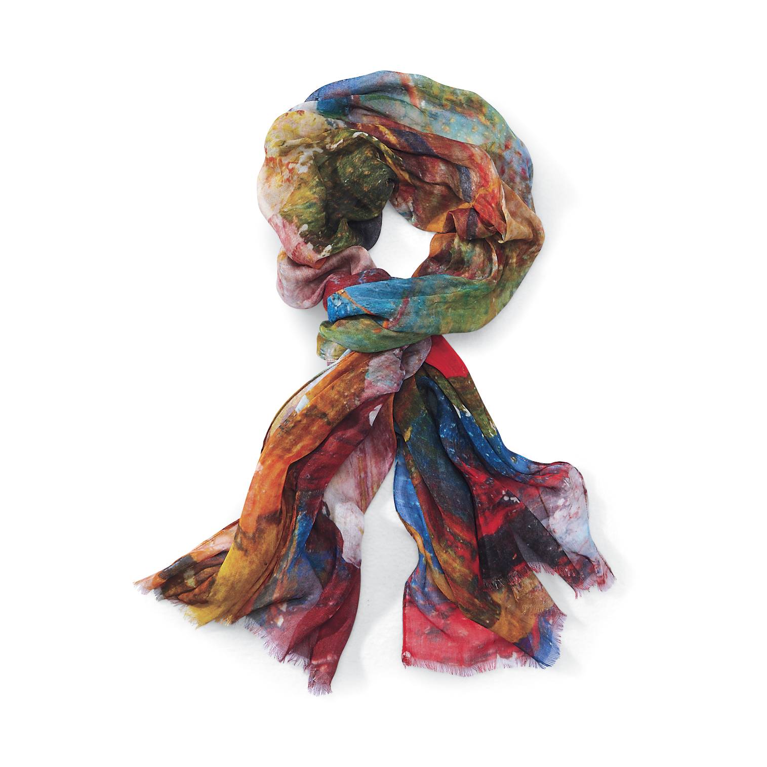 Painterly Print Scarf in Soft, Lightweight Modal - Northstyle Catalog