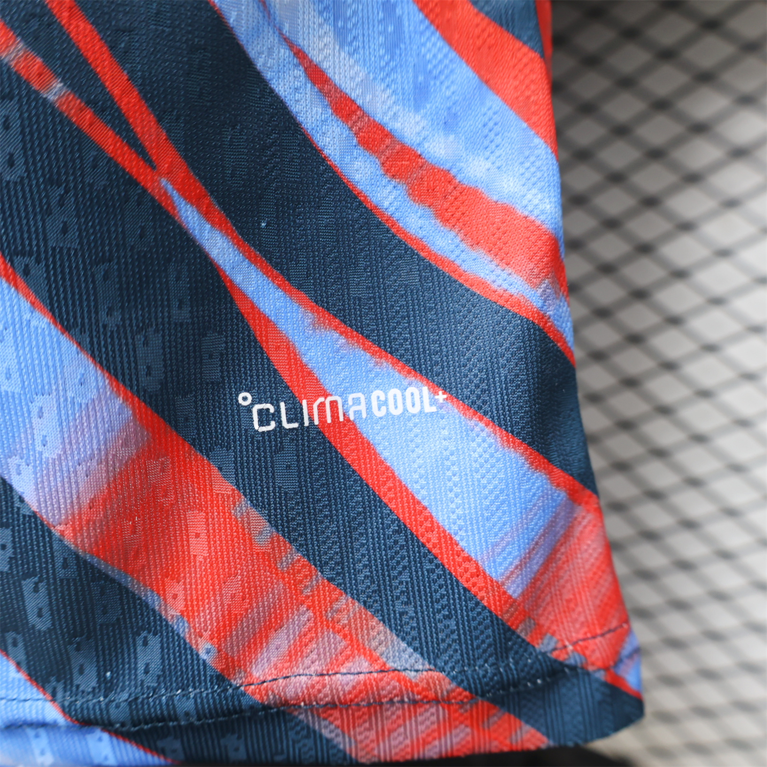Arsenal 26-27 Red Blue Teal Diagonal Stripes Pre-Match Jersey - Player Version - UnitedFutballJersey
