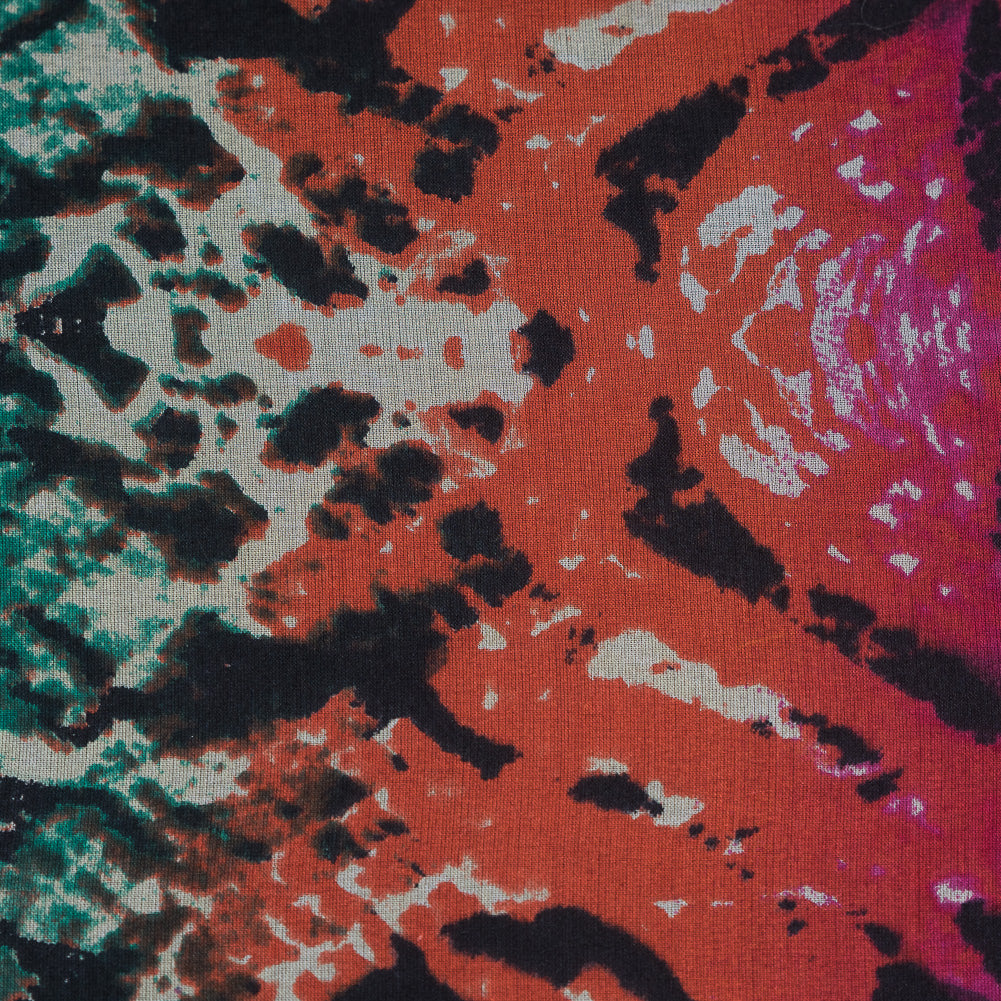 Green, Pink and White Python and Zebra Printed Silk Chiffon - Joann Fabrics