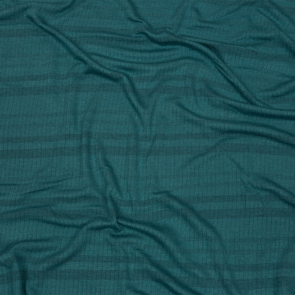 Teal and Charcoal Striped Stretch Rayon Rib Knit - Joann Fabrics