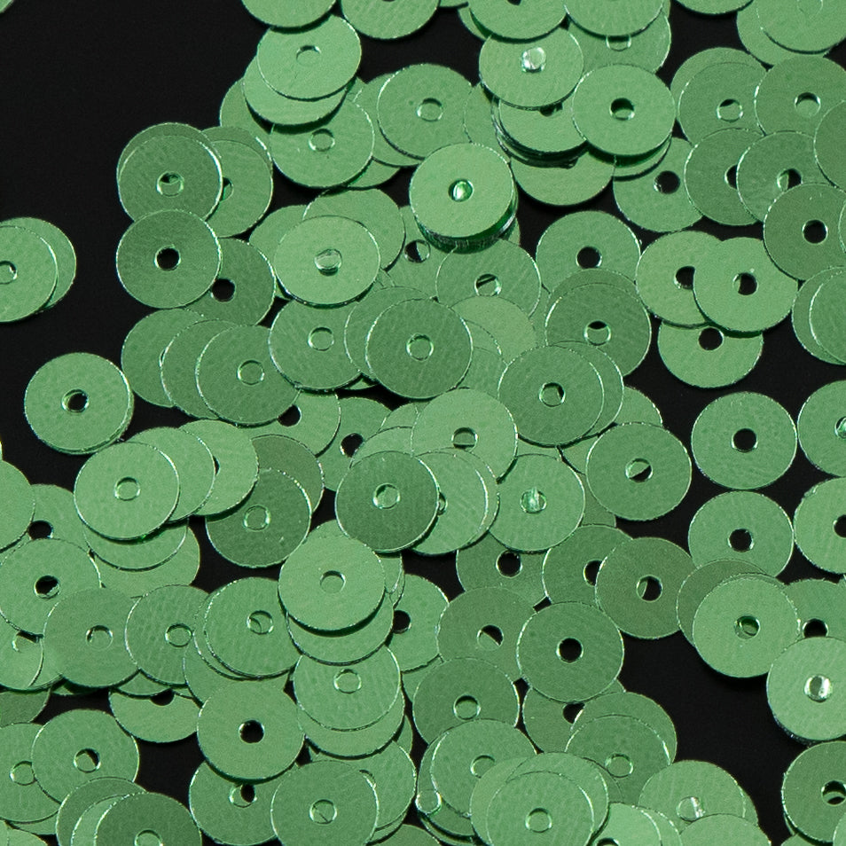 Bag of Green Color Loose Sequins with Silver Back - 5mm - Joann Fabrics