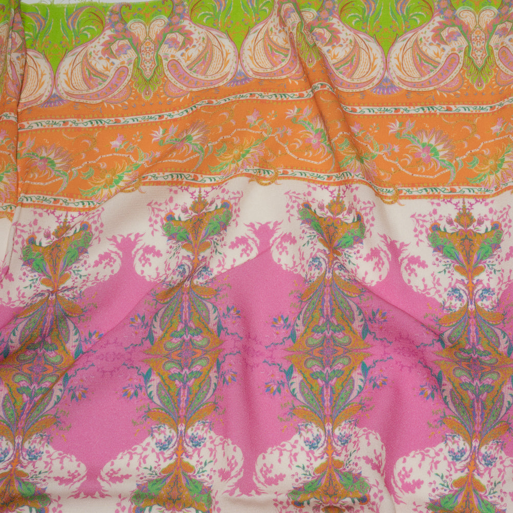 Sustainable Viscose Crepe Panel - Paisley Stripes and Squares - Cypress Daydreams Print - Mood Exclusive Gisele Collection - Joann Fabrics