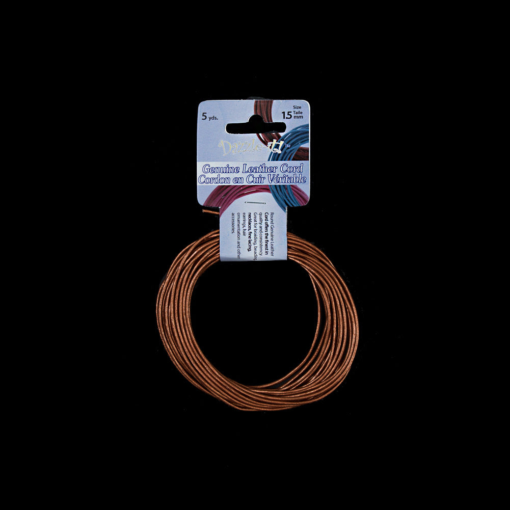 Dazzle-It Metallic Copper Genuine Leather Cord - 1.5mm - Joann Fabrics