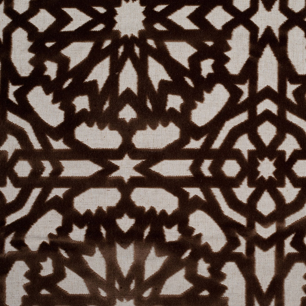 Bittersweet Brown Geometric Polyester-Acrylic-Flax Flocked Chenille - Joann Fabrics