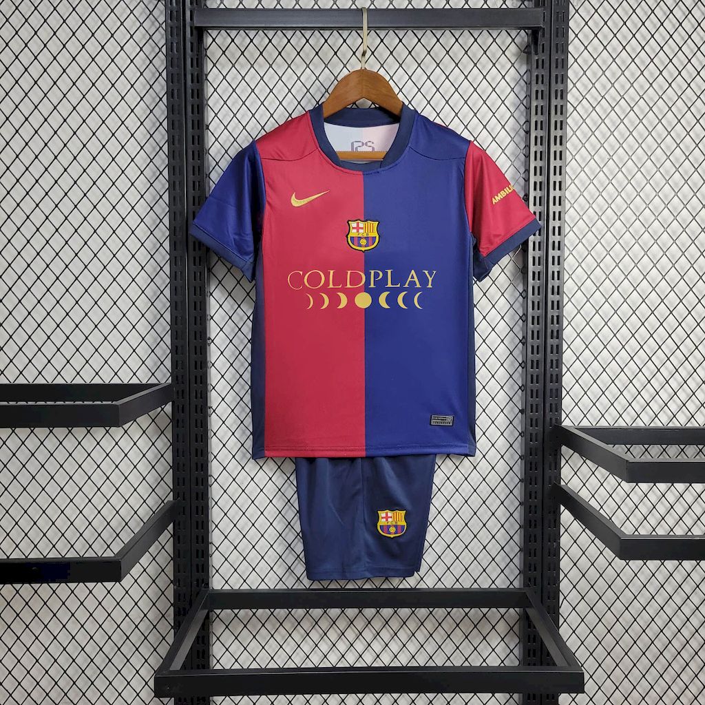 2024/2025 Barcelona Local Sponsor Coldplay Jersey 1:1 Thai Quality Kids Size