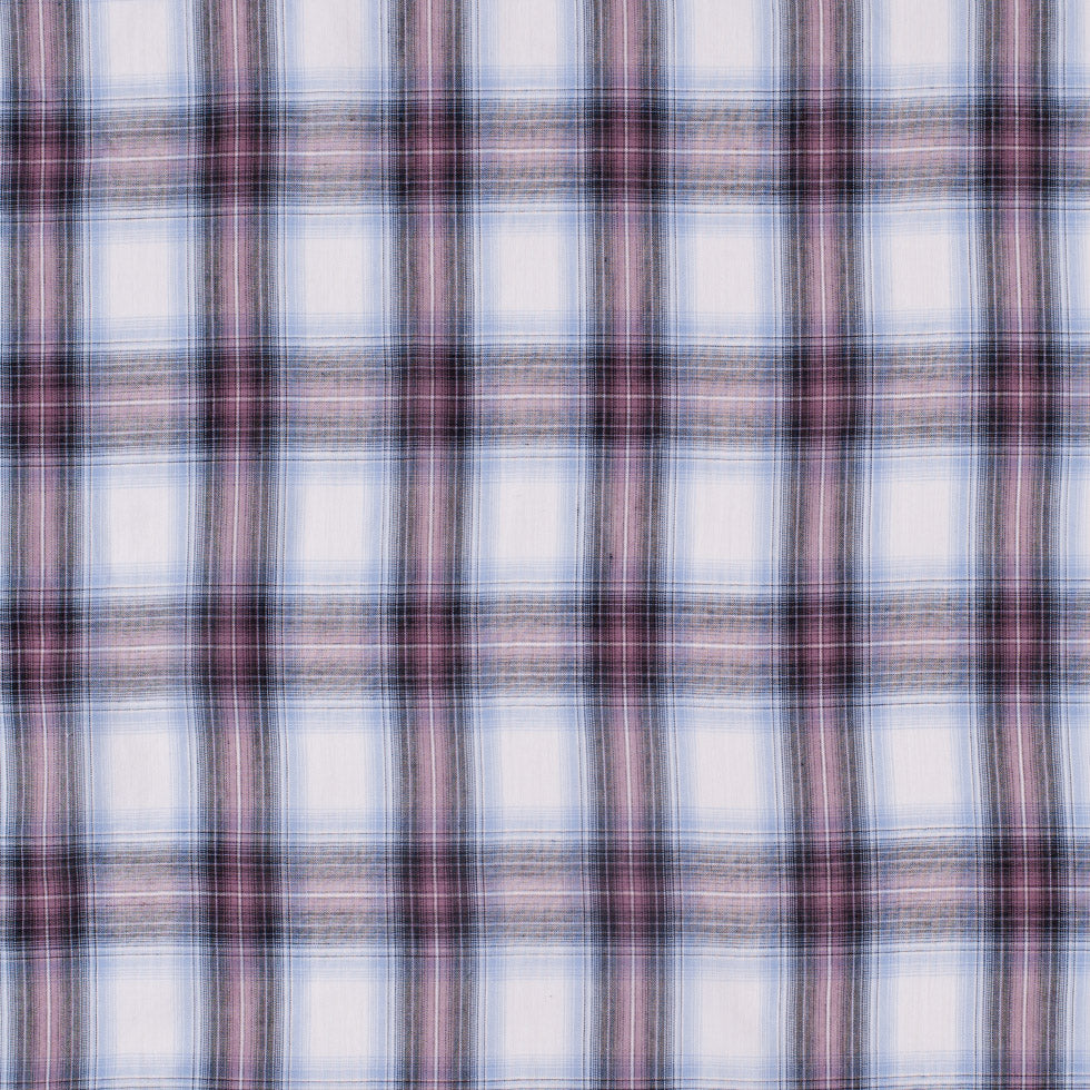 Famous NYC Designer Sky Blue/Rose Plaid Cotton Voile - Joann Fabrics