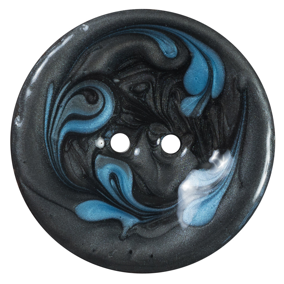 Italian Black and Blue Swirl 2-Hole Button - 64L/40.5mm - Joann Fabrics