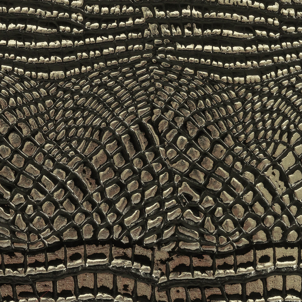Metallic Crocodile Embossed Vinyl - Black and Silver - Twain Collection - Joann Fabrics