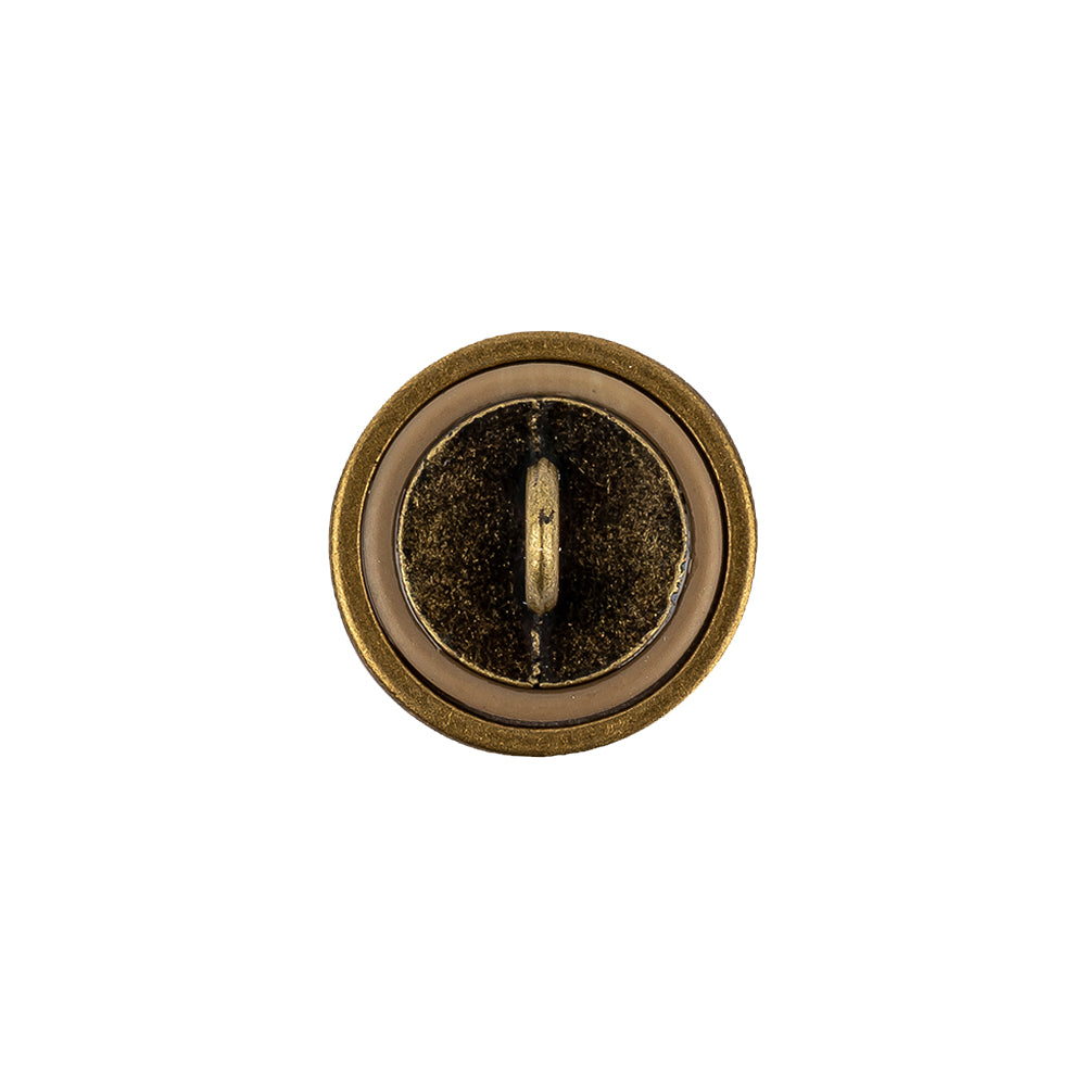 Tabacco and Brass Shallow Plate Plastic and Metal Shank Back Button - 24L/15mm - Joann Fabrics