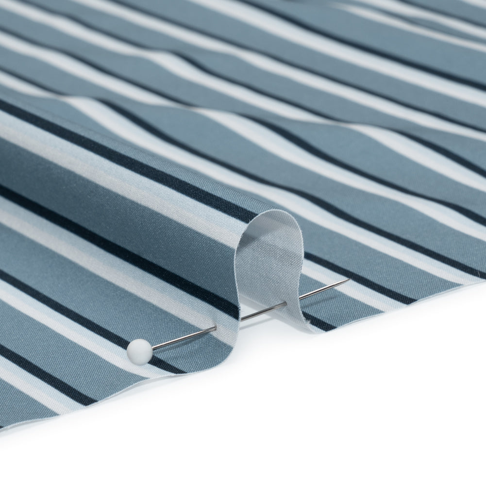 Stretch Polyester Woven - Powder Blue and Gray Shadow Stripes - Joann Fabrics